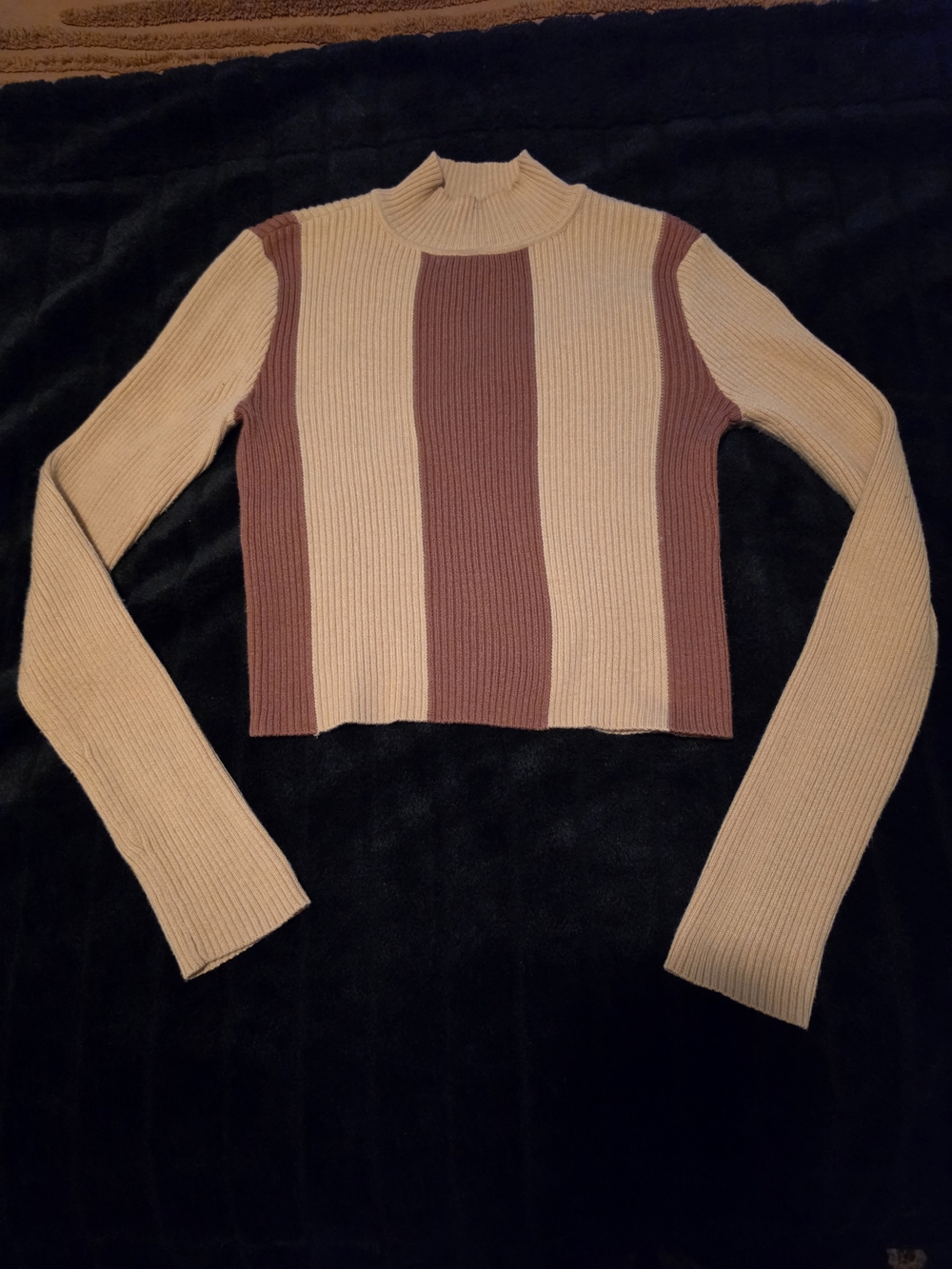 House of Harlow 1960 x REVOLVE Striped Mock-Neck Ribbed Cropped Sweater